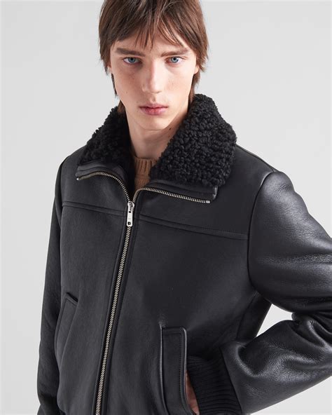 prada shearling flight jacket|Prada shearling.